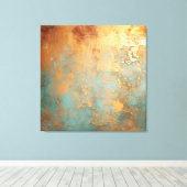 Copper Patina Rustic Metallic Canvas Afdruk (Insitu (Houten vloer))