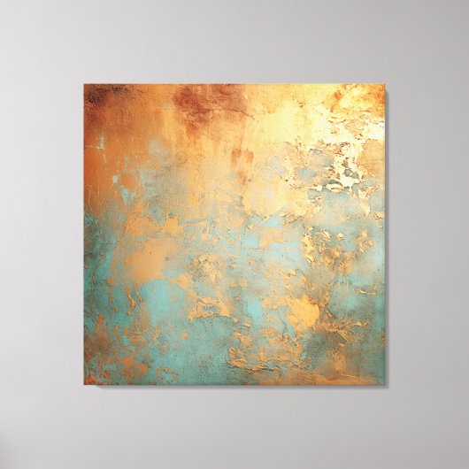Copper Patina Rustic Metallic Canvas Afdruk (Voorkant)