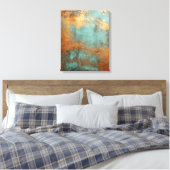 Copper Patina Rustic Metallic Canvas Afdruk (Insitu (Slaapkamer))