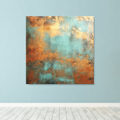 Copper Patina Rustic Metallic Canvas Afdruk (Insitu (Houten vloer))