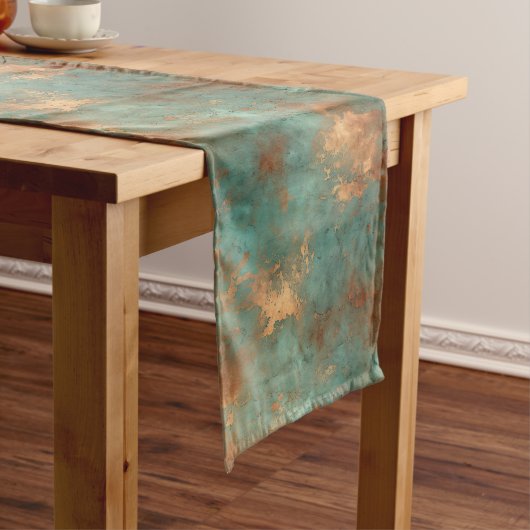 Copper Patina Rustic Metallic Korte Tafelloper (Voorbeeld)