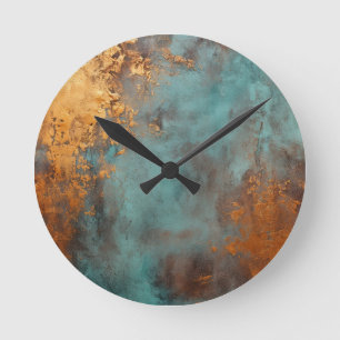 Copper Patina Rustic Ronde Klok