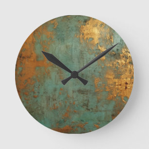Copper Patina Rustic Ronde Klok