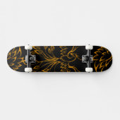 Copper Phoenix stijgt op zwart 2 Skateboard (Horizontaal)