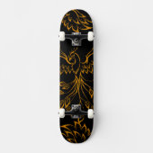 Copper Phoenix stijgt op zwart 2 Skateboard (Voorkant)