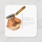 Copper Pot Illustration Visitekaartje koffiewinkel (Achterkant)