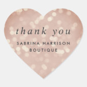 Copper Roos Bokeh gepersonaliseerde zaken Dank u Hart Sticker (Voorkant)