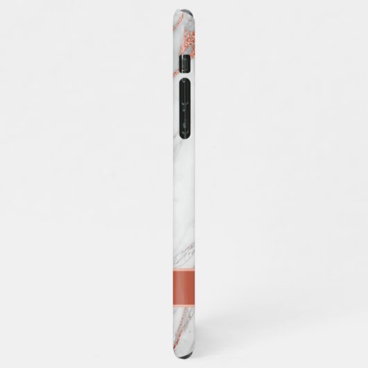 Copper | Roos Gold Glitter Marble Monogram iPhone Hoesje (Linkerkant)