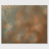 Copper Rust Blue Patina Metallic Abstracte Lux Cadeaupapier (Vlak)