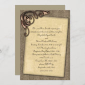 Copper Scroll Elegant Steampunk Weddenschap Kaart (Voorkant / Achterkant)