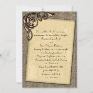 Copper Scroll Elegant Steampunk Weddenschap Kaart