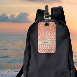Copper Snakeskin Digital Leather Metal Monogram Bagagelabel