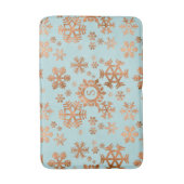 Copper Snowflake Monogram Robin Egg Blue Bath Mat (Voorkant Verticaal)