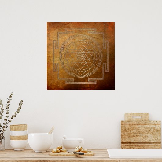 Copper Sri Yantra - Poster (Cuisine)
