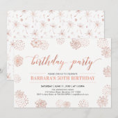 Copper Stylish Modern 50th, 60th Birthday Party Kaart (Voorkant / Achterkant)