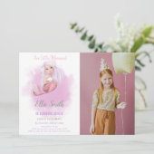 Copper Tail Mermaid Birthday Uitnodigingen met fot (Staand voorkant)