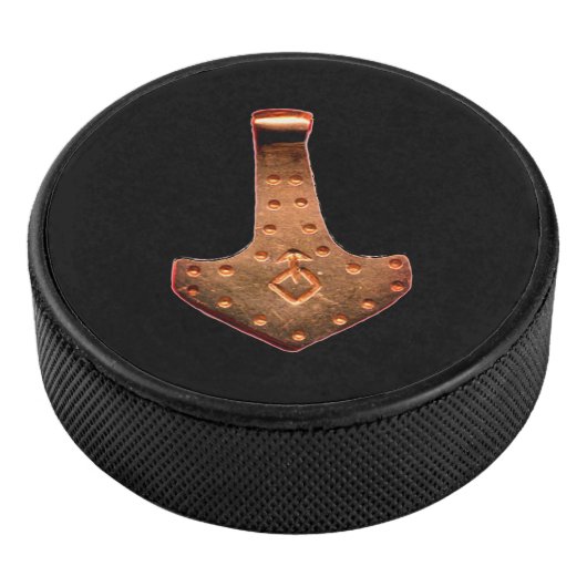 Copper Thor Hammer zwarte hockey puck (3/4)