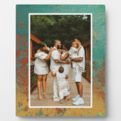 Copper Turquoise Blue Oranje Brown Texture Foto Fotoplaat (Voorkant)