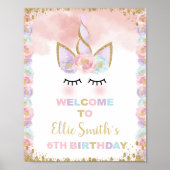 Copper Unicorn Birthday Welkomstsignalen Poster (Voorkant)