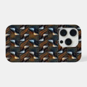 Copper Waves Abstract Geometric Flow Pattern 1303 iPhone Hoesje (Achterkant horizontaal)