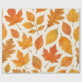 Copperleaf Waterverf Herfstbladeren Cadeaupapier (Vlak)