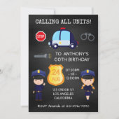 Cops en Robbers Birthday Chalkboard Kaart (Voorkant)