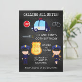 Cops en Robbers Birthday Chalkboard Kaart (Staand voorkant)