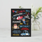 Cops & Robbers Birthday Party Invitation Kaart (Staand voorkant)