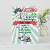 Cops & Robbers Birthday Party Invitation Kaart (Staand voorkant)