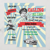 Cops & Robbers Birthday Party Invitation Kaart (Voorkant / Achterkant)