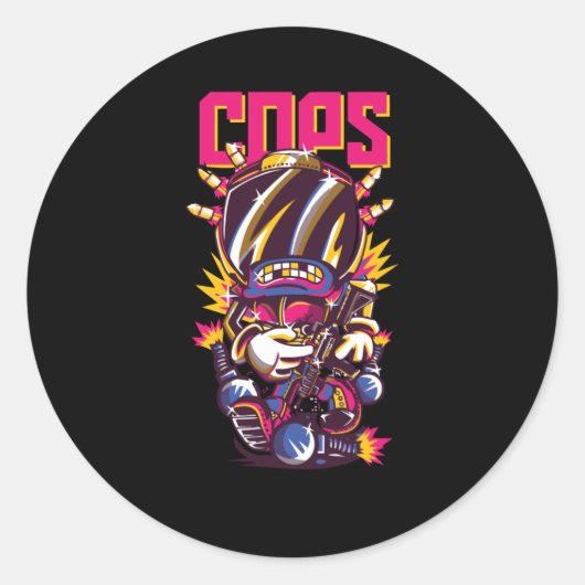 Cops Ronde Sticker (Voorkant)