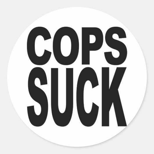 Cops Suck Ronde Sticker (Voorkant)