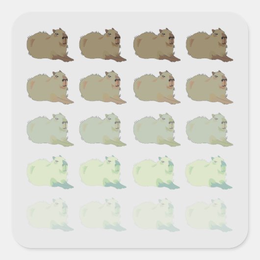 Copybara Capybara Vierkante Sticker (Voorkant)