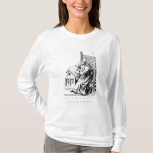 Copyist die op een blad van Vellum schrijft T-shirt