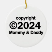 Copyright 2019 mama en papa keramisch ornament (Voorkant)