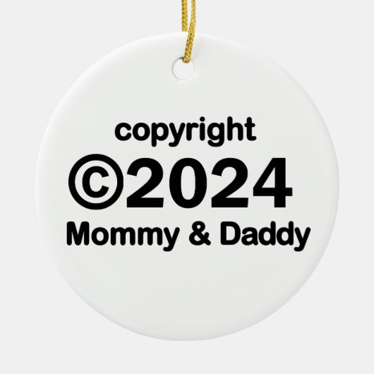 Copyright 2019 mama en papa keramisch ornament (Voorkant)