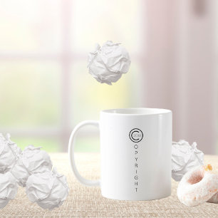 Copyright Modern Black en White Typografische Koffiemok