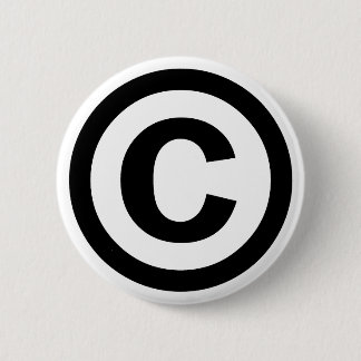 Copyright Symbool Copyrighted Copy Right Pictogram Ronde Button 5,7 Cm