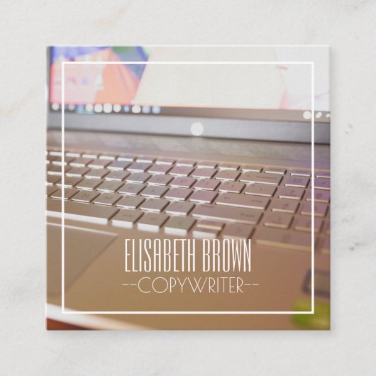 Copywriter Computer Keyboard Visitekaartje (Voorkant)