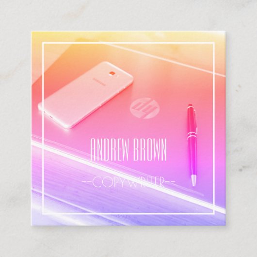 Copywriter Computer Keyboard Visitekaartje (Voorkant)