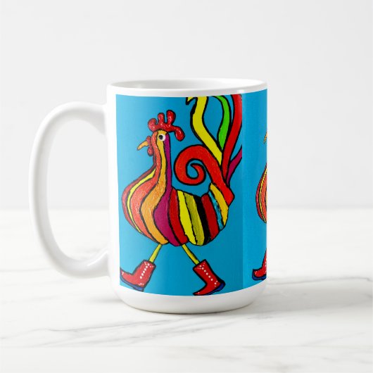 Coq avec bottes tasse de café (Gauche)