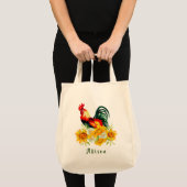 Coq avec tournesol Sac fourre-tout personnalisé (Devant (produit))