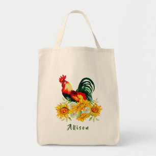 Coq avec tournesol Sac fourre-tout personnalisé