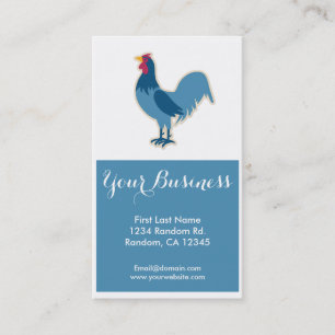 Coq bleu poulet personnalisable cartes de visite