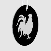 Coq chanceux blanc mignon minimaliste (devant)