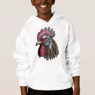 Coq Cyberpunk Art mécanique iridescent