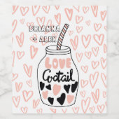 coq d'amour monogramme valentines étiquette boutei (Étiquettes simples)