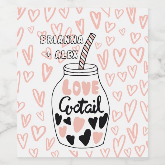 coq d'amour monogramme valentines étiquette boutei (Étiquettes simples)