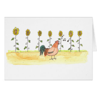 Coq dans les tournesols