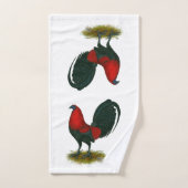 Coq de combat américain : Brun Rouge (Serviette à main)